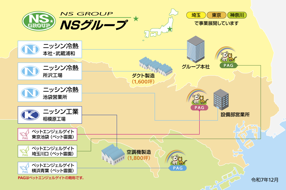 【地図】グループ全拠点